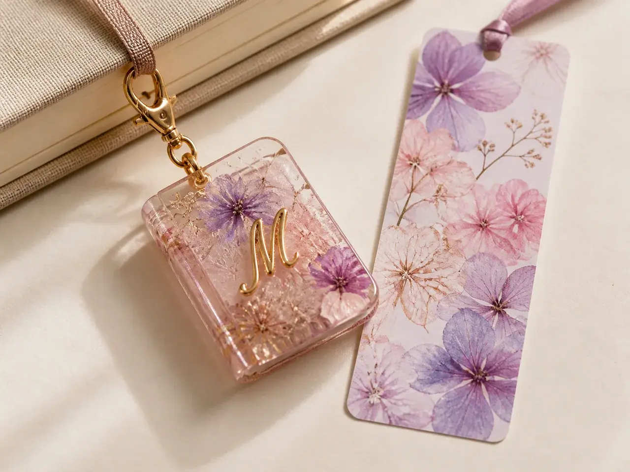 Progetto rappresentativo del Journal Charm in resina con segnalibro coordinato UnicaEC