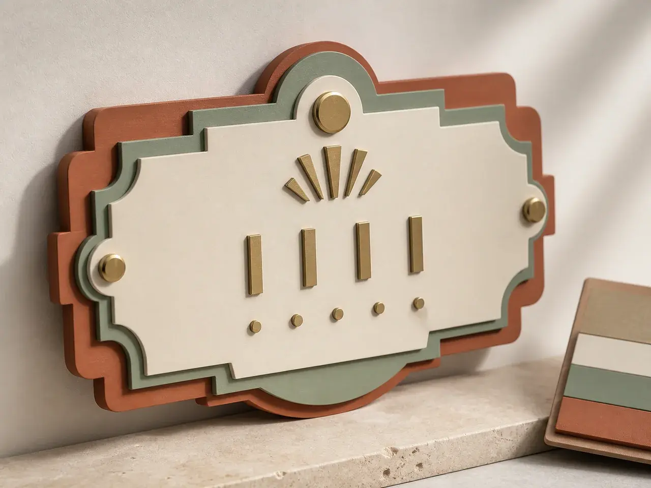 Progetto rappresentativo della targa casa Neo Deco 3D personalizzata UnicaEC